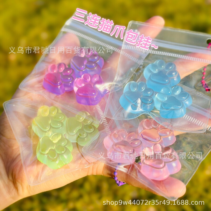 Mini Decompression Cat's Claw Pinch Music Transparent Mini Food Play Super Transparent High Color Value Pinch Pendant Cat's Claw Pinch Music