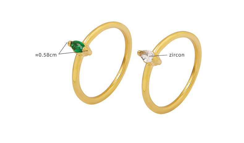 Fashion Geometric Titanium Steel Plating Zircon Rings 1 Piece