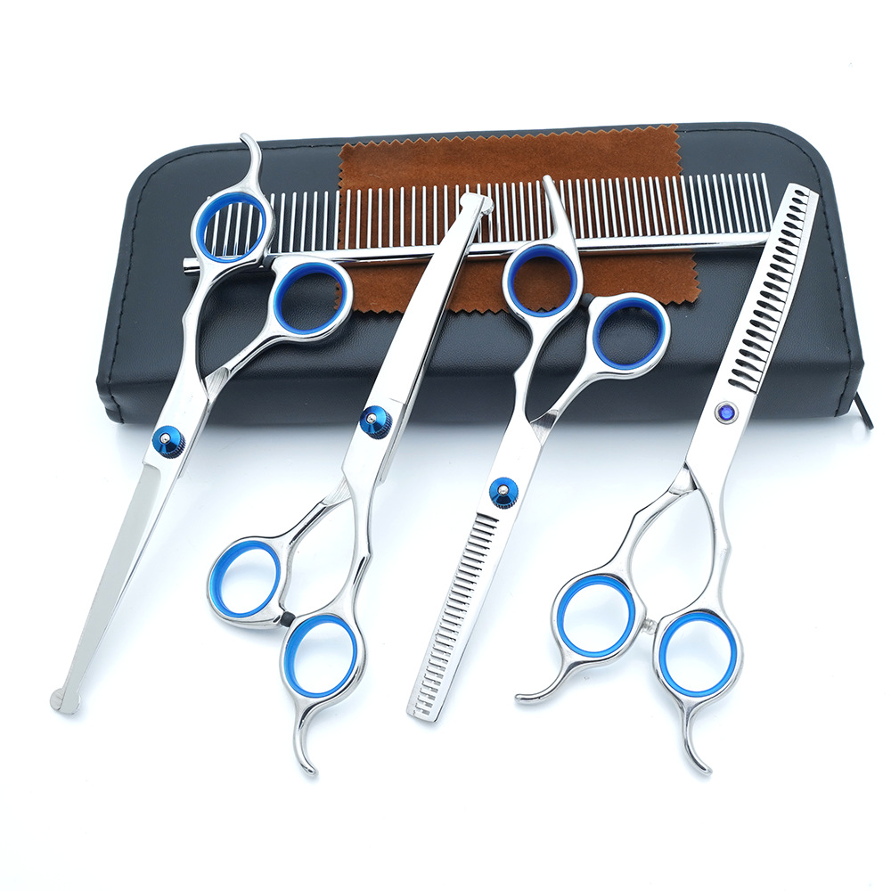 Tijeras para mascotas set de peluquería para perros herramientas de belleza tijeras de corte de pelo tijeras de flexión tijeras de corte tijeras