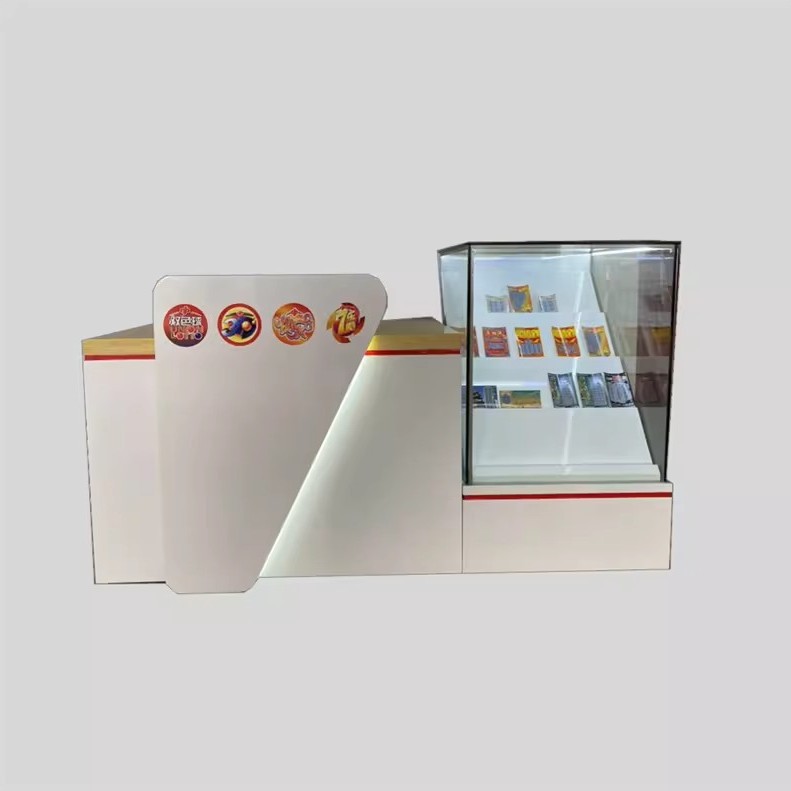 刮刮票桌福彩销售柜彩票桌子吧台新款福利彩票柜台玻璃展示即开柜
