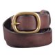 Copper buckle belt women's leather casual fashion pure cowhide youth ins jeans belt retro decorative thin belt