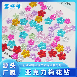 Factory wholesale plum flat acrylic drill DIY plum sticker drill phone case DIY shaped drill