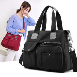 跨境外贸女包2025新款女士单肩包 妈咪包尼龙包手提大容量旅行包