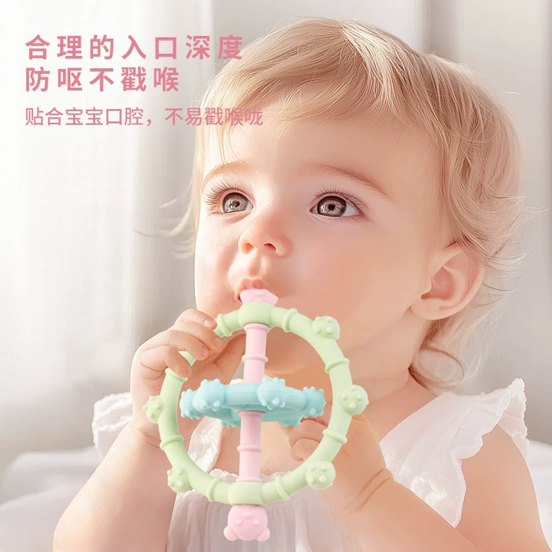 Новый силиконовый мяч для рук в стиле Манхэттена, силиконовый детский оральный период, успокаивающий детский прорезыватель для зубов, игрушка-погремушка для рук