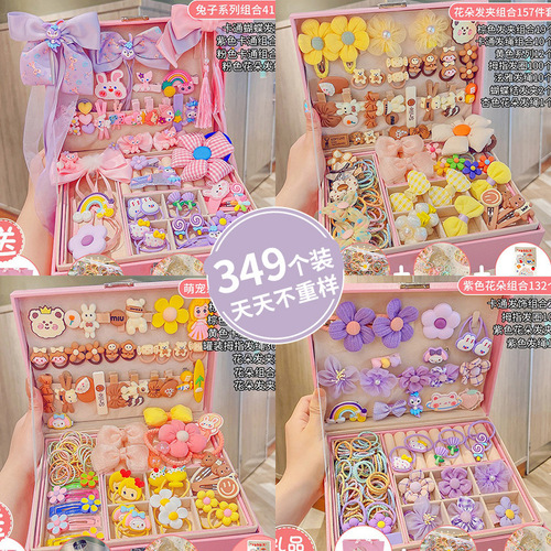 Children's birthday gift hair accessories set gift box girl little girl jewelry hairpin hairpin baby rubber band headdress