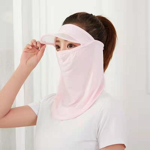 Summer cycling sun protection breathable mask ice silk sunshade neck guard anti-ultraviolet cold feeling hanging ear brim