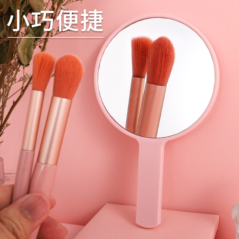 Espejo de Mano Redondo para Maquillaje Portátil con Mango de Plástico image 5