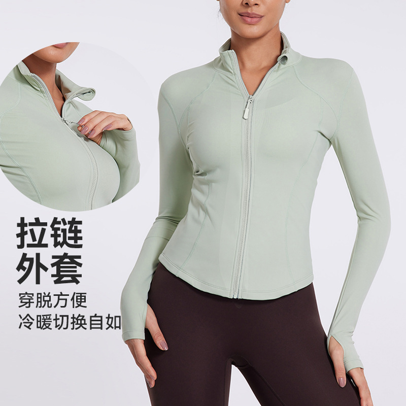 The better autumn and winter sports leisure zipper coat slim three-dimensional slim running fitness top yoga clothing long sleeve women