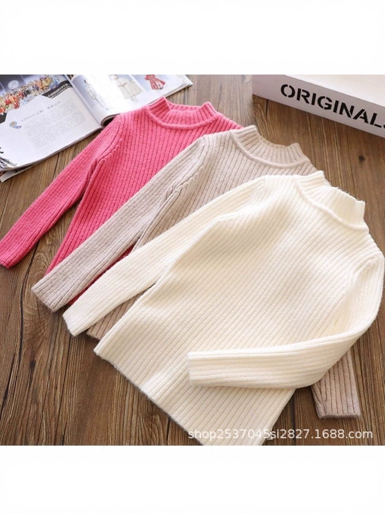 Demi-season body-friendly children's winter sweater for boys, increased thickness, high collar, for teenagers