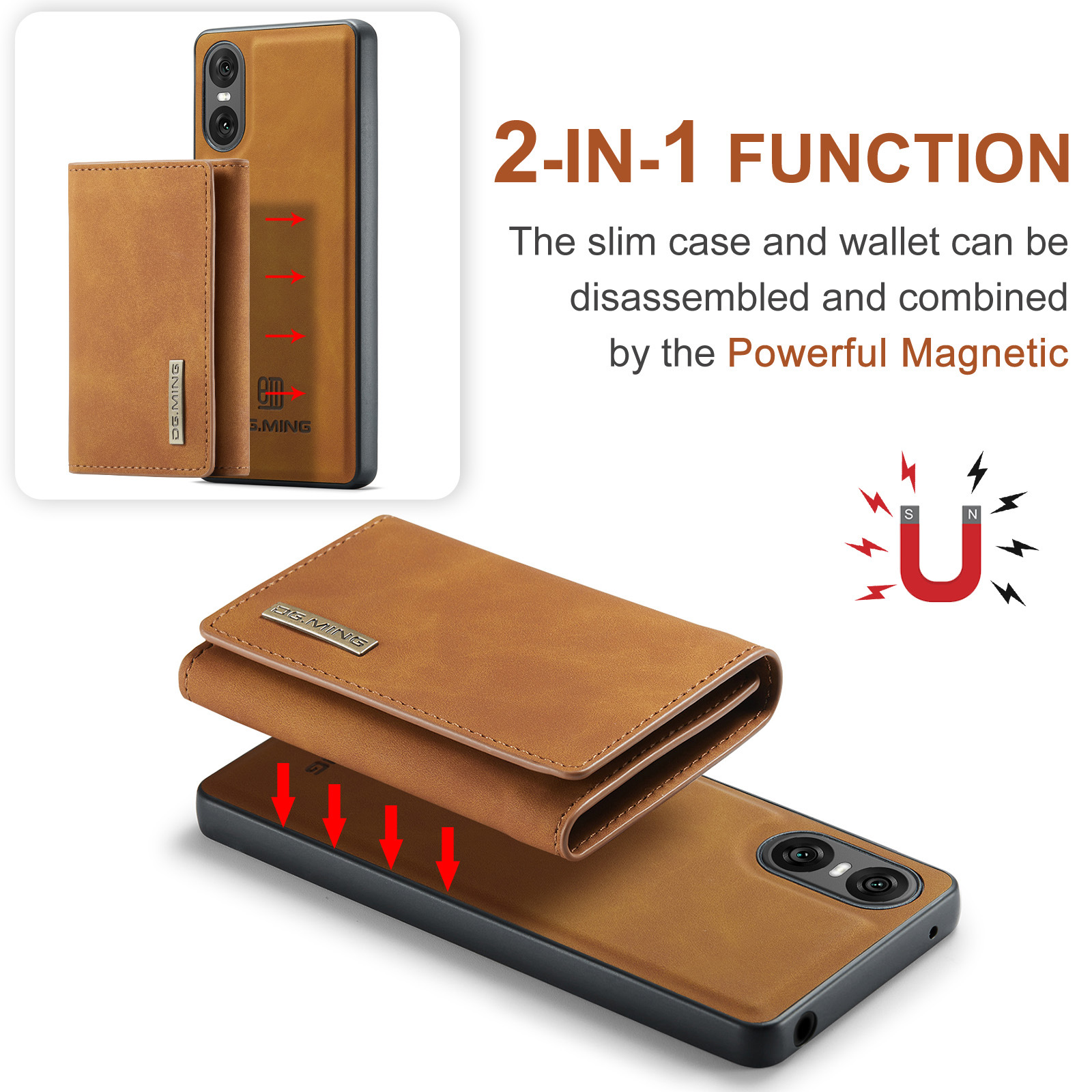 M1 for Sony Xperia 10 VI Protective Case Xperia 1VI Magnetic Split Wallet Phone Case 2024_voghion.com