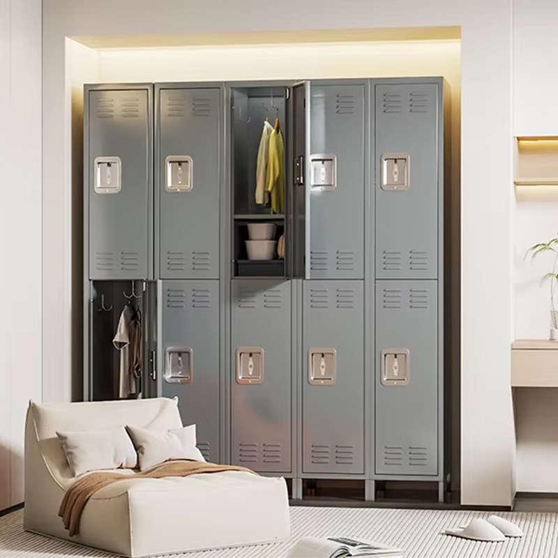Amazon venta caliente de armario de acero dormitorio escuela casero armario de almacenamiento gimnasio baño armario comercio exterior
