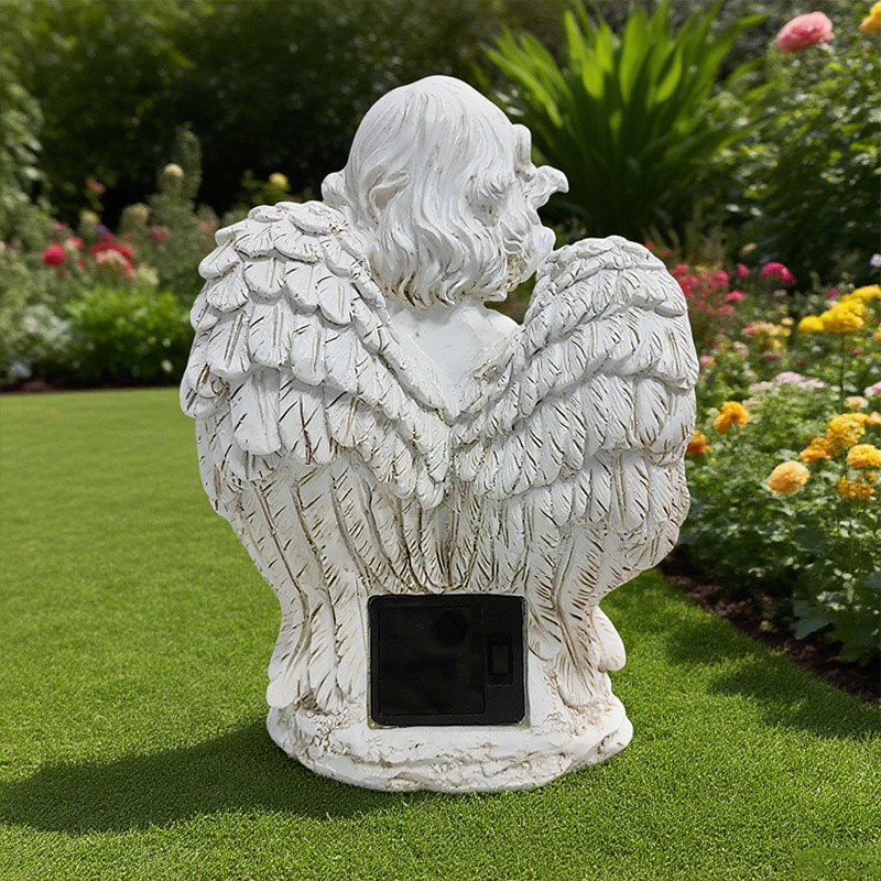   creative solar energy love angel ornaments courtyard outdoor statue decoration resin crafts customization