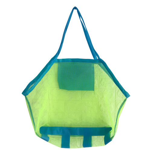 Manufacturer wholesale multi-layer children's miscellaneous toys storage bag foldable shoulder beach bag sand digging tool storage net bag