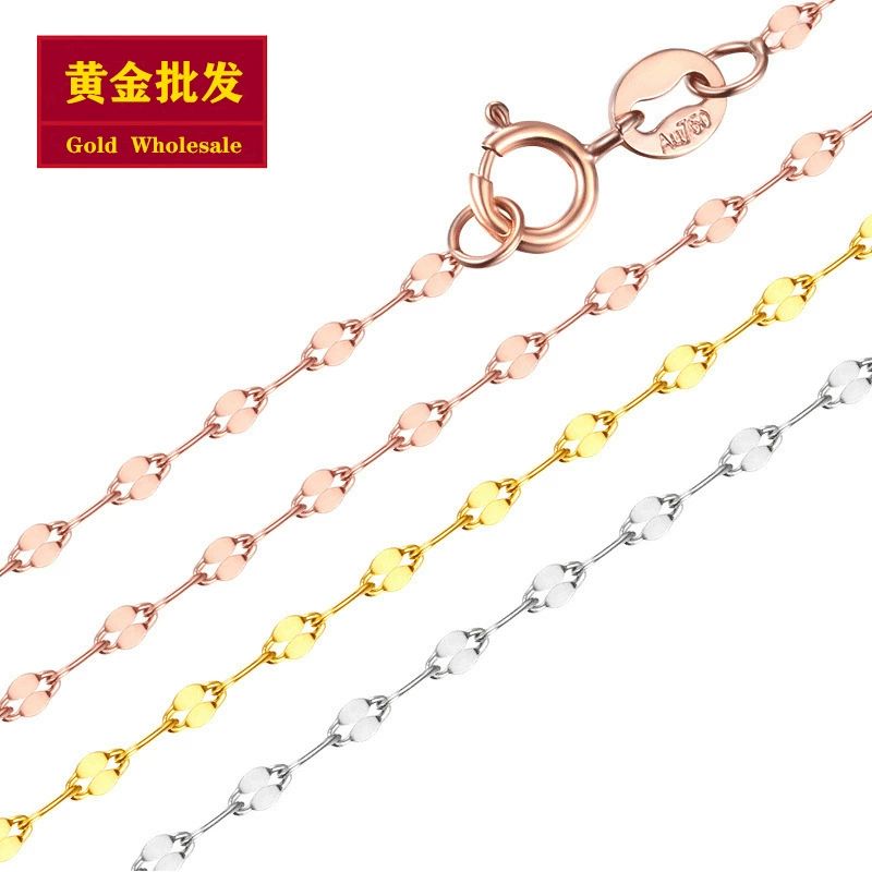 Оптовая продажа золотого колье 18к для женщин, комплект цепочки с подвеской в форме губ, цветное золото AU750, золотой магазин, живая модель, рекламный подарок, оптом