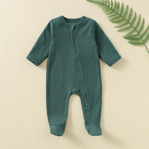 Baby Bodysuit Autumn/Winter Baby Crawling Suit Long Sleeve Zipper Crawling Suit Newborn Clothes Diaper Suit Baby Pajamas