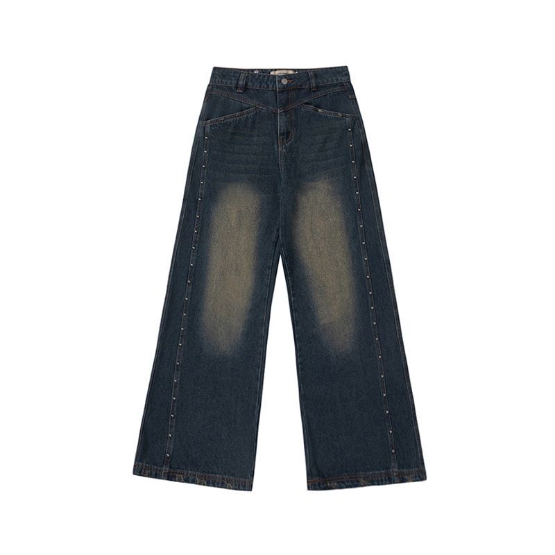 Modern Ian 24 Autumn Men's Wear New American Wide Leg Riveted Cowboy Pants_voghion.com