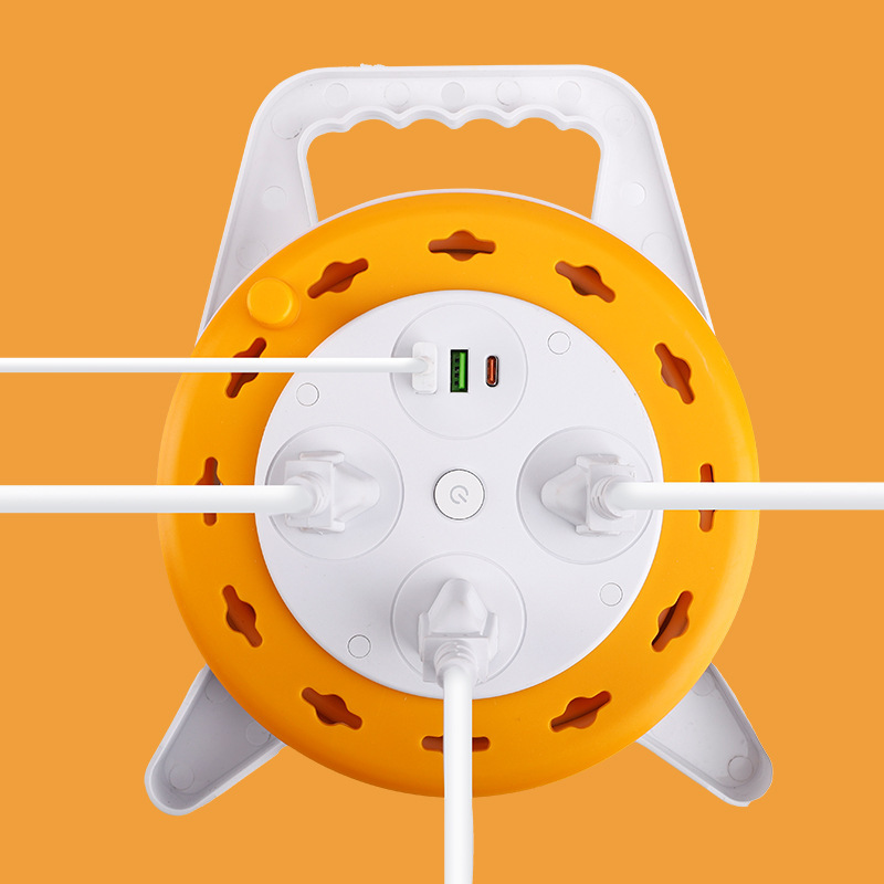 Jack multipropósito de estilo británico y americano 5m m 10m m de disco de cable largo disco de cable retráctil almacenamiento de cable USB