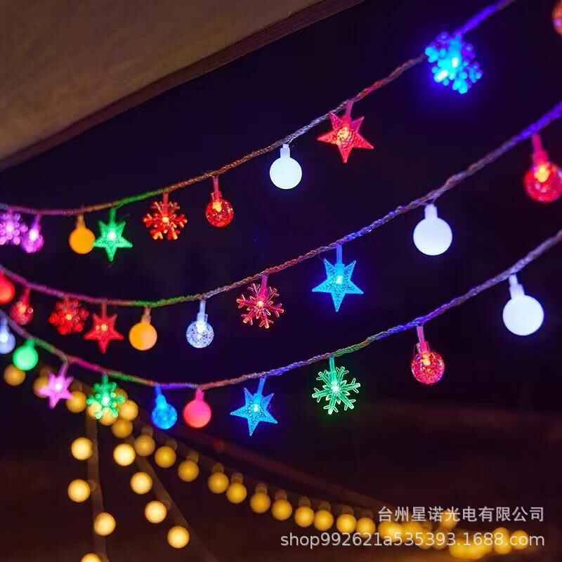 新しいロマンチックなLEDスターライト、ムーンライト、クリスタルボールライト、バタフライライトストリング、屋外キャンプテントの雰囲気装飾|undefined