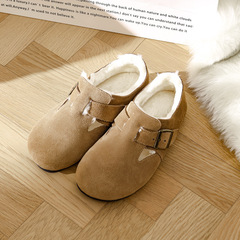 勃肯鞋冬加毛加厚保暖雪地棉鞋踩屎感博肯鞋真皮毛毛鞋外穿加絨女