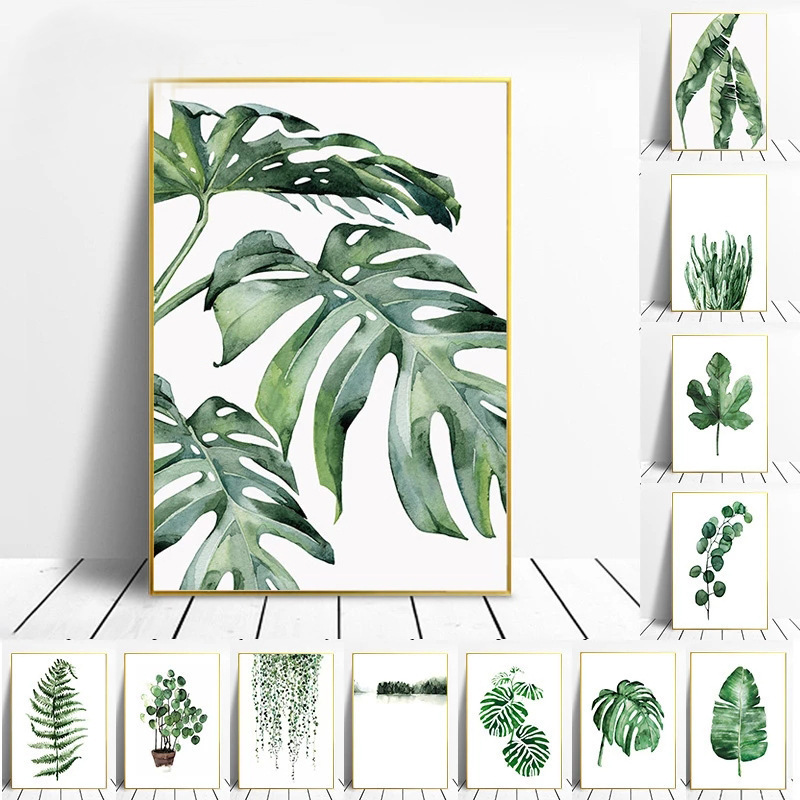 Scandinavian style plant poster green leaf decorative picture modern background art indoor living room canvas painting core Scandinavian style plant poster green leaf decorative picture modern background art indoor living room canvas painting core