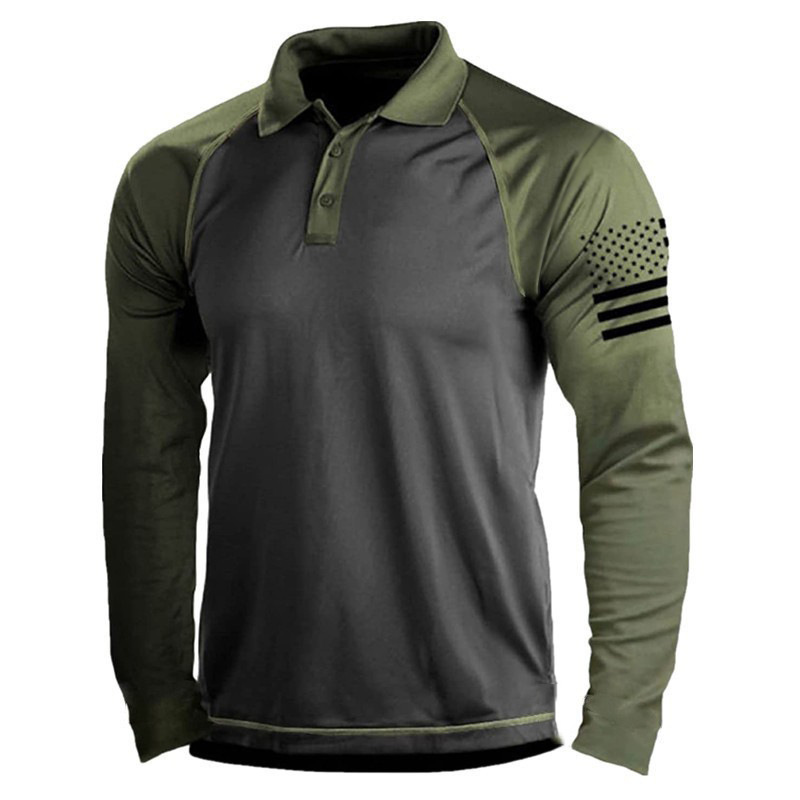 Jersey transfronterizo color a juego casual deportes impresión 3D retro streetwear sudadera camisa de manga larga Comercio exterior ropa de hombre