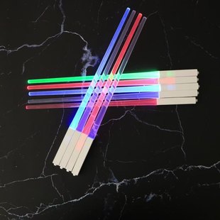 Amazon Lightsaber Led Luminous Chopsticks Reusable Party Kitchen Supplies Chopsticks Food Grade Material