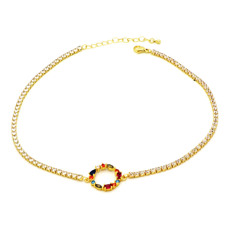 Fashion Heart Shape Copper Inlay Zircon Necklace 1 Piece