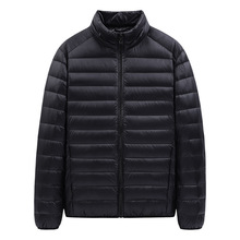 轻薄短款白鸭绒羽绒服男2025潮牌冬季潮流保暖服纯色中年爸爸外套