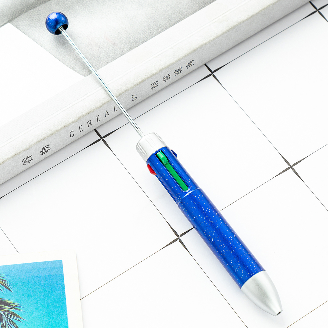 DIY cuatro colores bolígrafo de bola bolígrafo estudiantes papelería multicolor bolígrafo de bolígrafo de marca de línea clave pulsar bolígrafo plástico