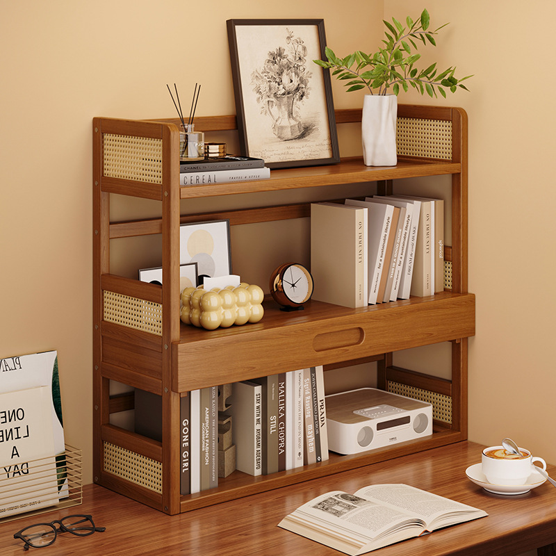 Desktop Storage Rack Multi-Layer Home Living Room Multi-Functional Student Desk Storage Cabinet Office Desk Countertop Bookshelf