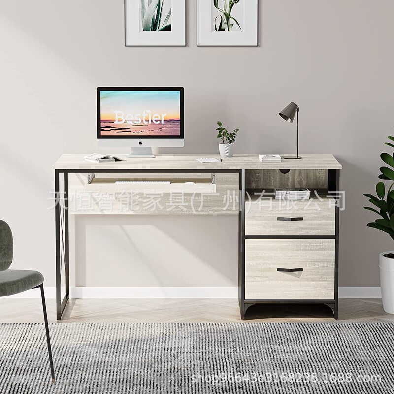 Computer Desk Desktop Home Student Study Desk Desk Workbench with File Drawer Keyboard Drawer Can Be Customized