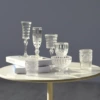 7 transparent cups
