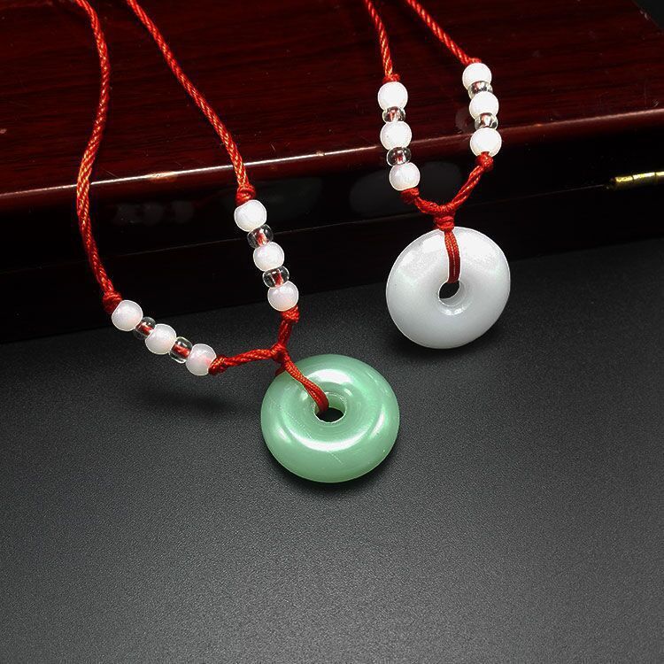 仿和田玉平安扣男女款饰品精阿富汗吊坠仿玉玉扣挂饰景点旅游摆摊