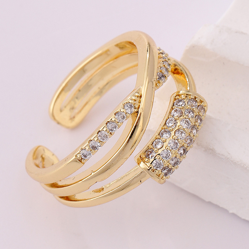20g Weight Zircon Inlay Material Open Rings Classification 1 Piece Quantity Holiday, Banquet Occasion Copper Material Heart Shape, Crown, Flower Pattern Unisex Gender Inlay Design Lady Style Wholesale Jewelry Lady Heart Shape Crown Flower Copper Zircon Inlay Open Rings 38
