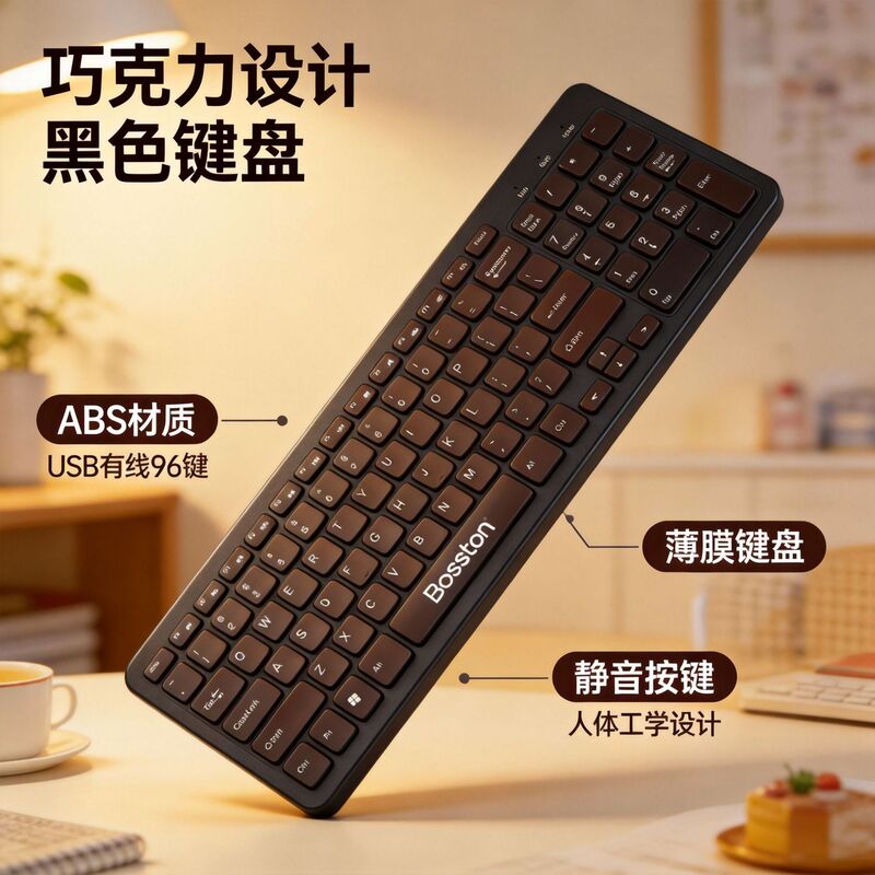 Factory Direct Shipment, Chocolate Keyboard, Silent Keyboard, Lightweight and Portable, 96 Keys, Matte Feel Keycaps Factory Direct Shipment, Chocolate Keyboard, Silent Keyboard, Lightweight and Portable, 96 Keys, Matte Feel Keycaps