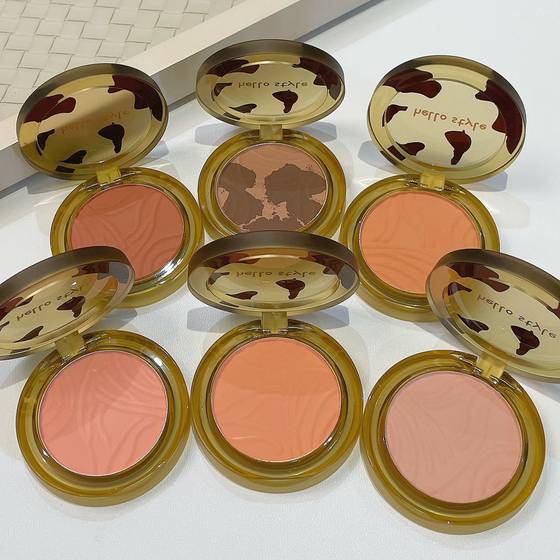 HelloStyle Amber Blush One-piece Powder Cake Color-rendering Naked Makeup Powder Fine Natural Three-dimensional Rouge