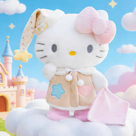 批发超萌睡衣KT猫公仔晚安猫毛绒玩具玩偶Kitty陪睡娃娃兑换礼物