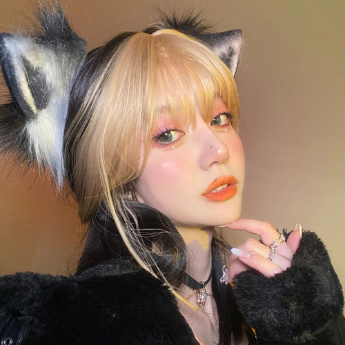 Anime bangs wig for women Jennie golden bangs invisible air bangs hairline filler hairpiece