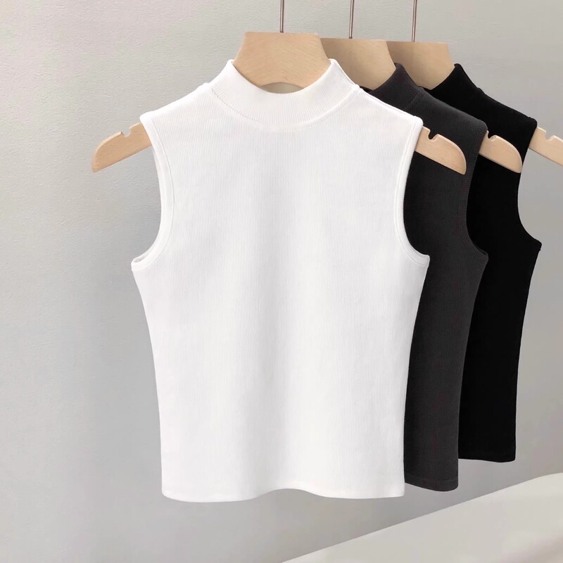 2026 Summer New Style Half-High Collar Sleeveless Slim-Fit T-Shirt for Women, Comfortable and Stylish Base Top 2026 Summer New Style Half-High Collar Sleeveless Slim-Fit T-Shirt for Women, Comfortable and Stylish Base Top