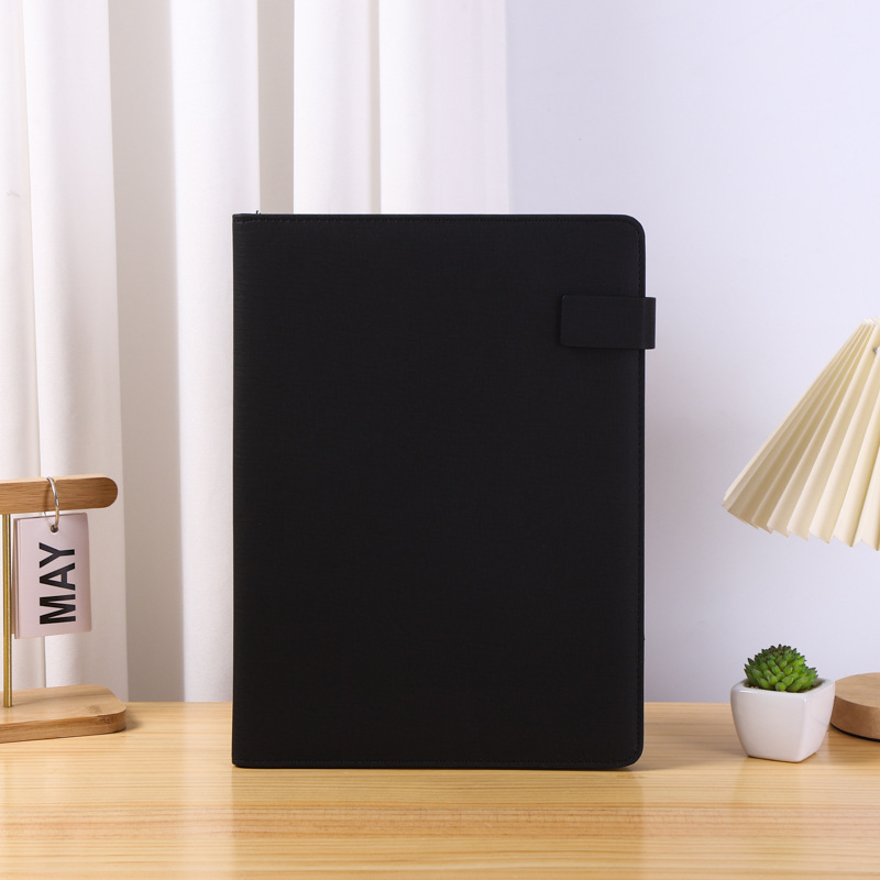 Wholesale Custom-Made Leather Multifunctional A4 Folder Office Supplies Printable Logo Business Information File Folder
