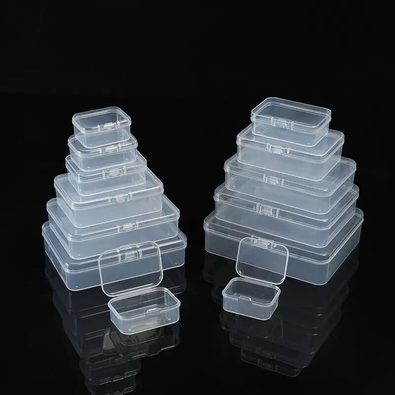 Rectangular Storage Box Square Box Transparent Pp Packaging Box Small Material Box with Lid Jewelry Parts Plastic Box Packaging Box