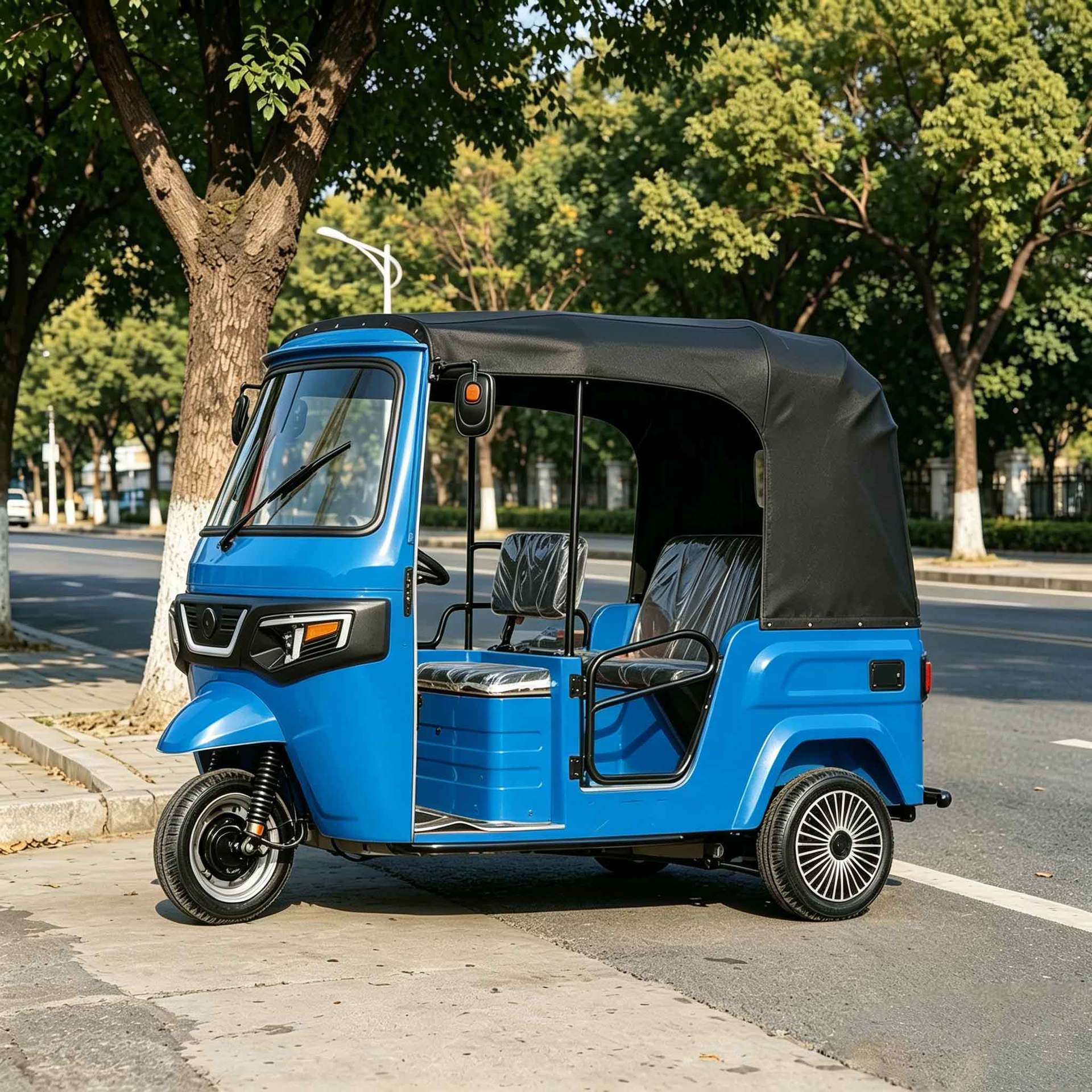 Fuel-Powered Three-Wheeled Blue Durable Model for Export to Africa and Southeast Asia Passenger Vehicle