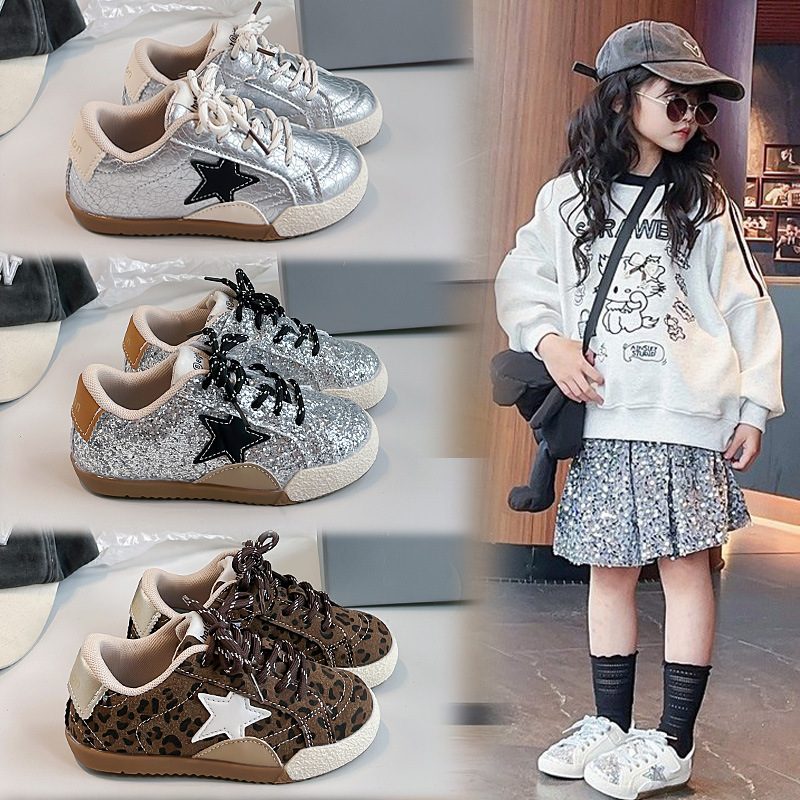 Children's casual sneakers 2026 star-patterned soft-soled non-slip sequin trendy fashion breathable sports shoes for boys and girls Children's casual sneakers 2026 star-patterned soft-soled non-slip sequin trendy fashion breathable sports shoes for boys and girls