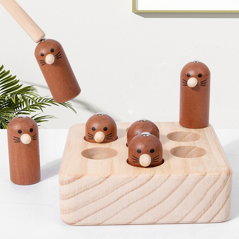 Educación temprana de madera, ratón magnético, pesca interactiva para niños, juego de captura de insectos, entrenamiento de concentración, juguetes educativos de escritorio
