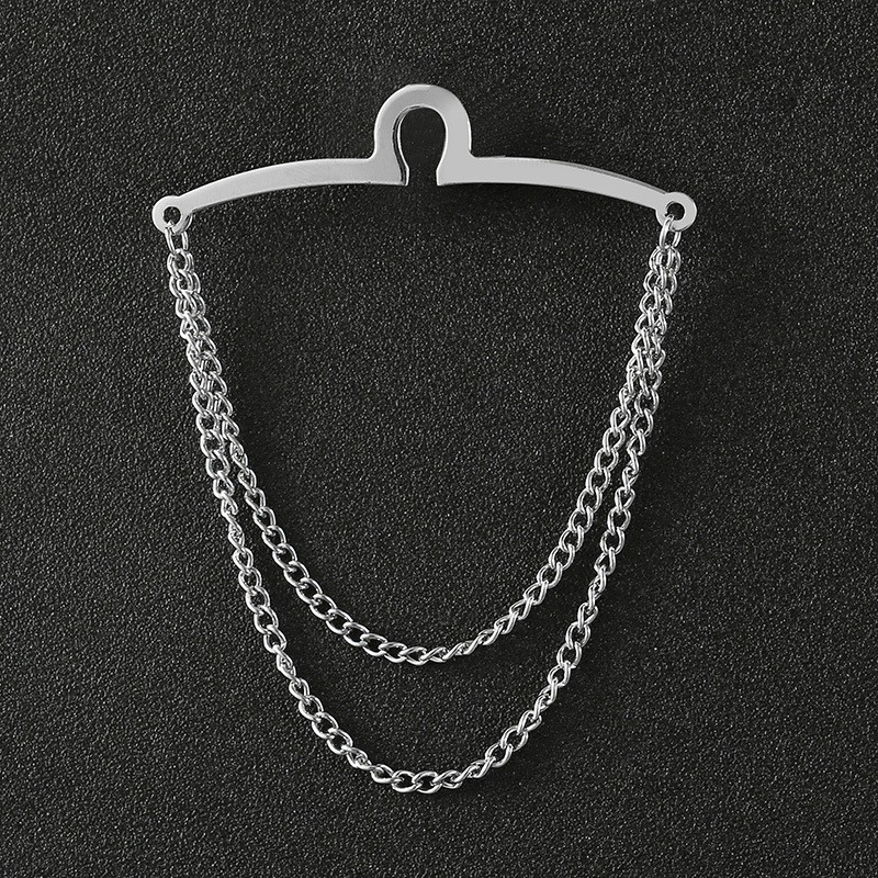 2023 accesorios de corbata de los hombres de moda cadena de metal cadena en forma de U Cadena de camisa formal joyería versátil moda creativa