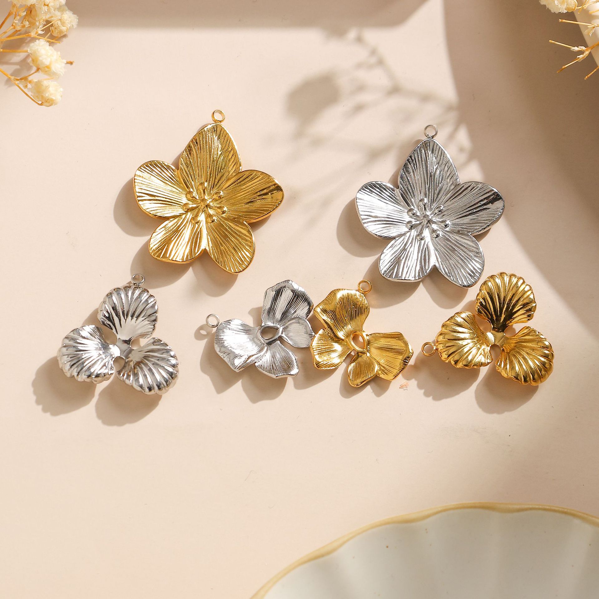 Pendant Jewelry Making Type 1 Piece 304 Stainless Steel Flower Pendant