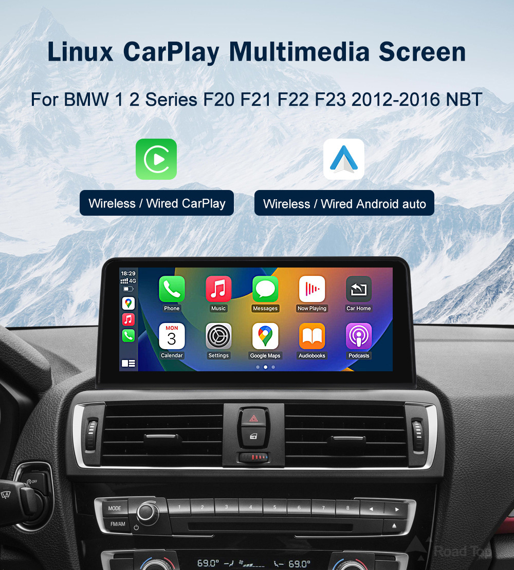 10.25''CarPlay Car Multimedia Display Screen for Bmw 1/2 Series NBT System