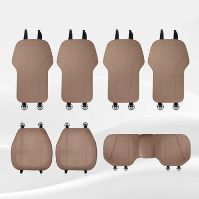 Seat cushion, seat cover, Summer Car Seat Cushion - type-b-thin-cushion-type-a-backrest-chestnut-brown-seven-piece-set