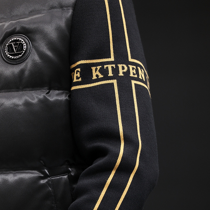 Trend short winter knitted velvet down jacket