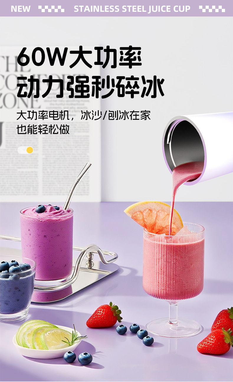 Small Automatic Juicer Home Use Juice Extractor Fresh Juice Machine Electric Portable Silent Juicing Cup